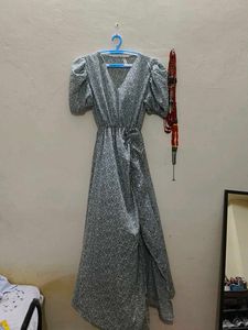 Maxi DRESS WITH ADJUSTABLE SIDE SLIT