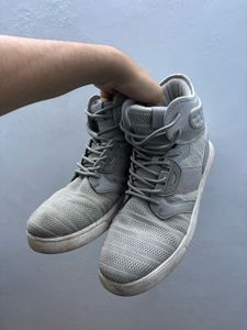 Grey High-Top Fashion Sneakers