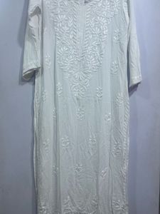 White Chikankari Embroidered Kurta