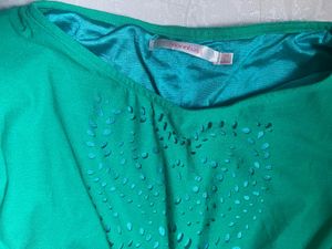 Cute Green Eyelet Mini Dress - Moon Basa