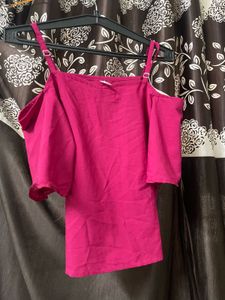 Pink Off-Shoulder Top
