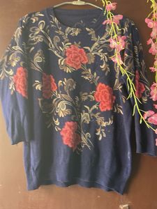 Floral Print Sweater