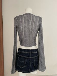 Sparkling Silver Crop Top