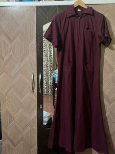 Maroon Midi Dress