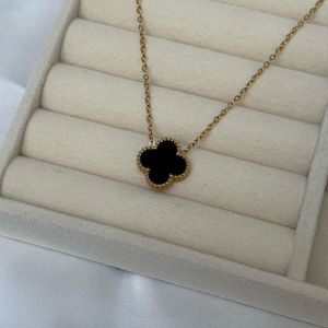 Black Clover Pendant Necklace