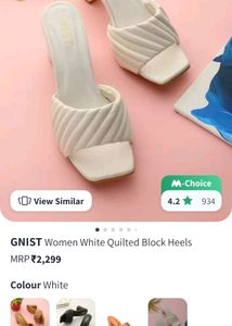 GNIST White Block Heels