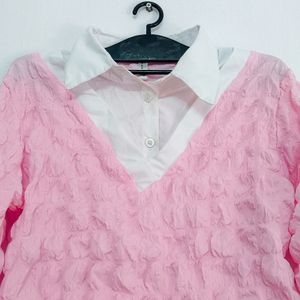 🎉SALE🎉MANGO Pink Collared Neck Pullover