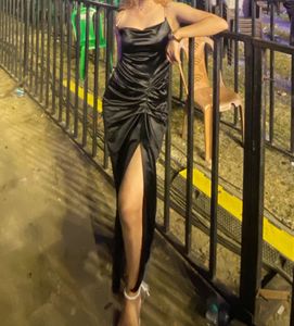 Elegant Black slit dress