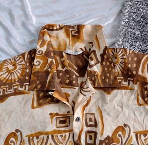 Shoulder Padded Sheer Shirt