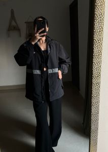 CHAMPION BLACK HOODED WINDBREAKER ZIPPER JACKET