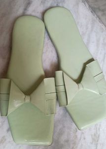 Green Woven Flat Sandals