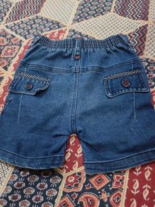 Baby Girl Blue Denim Shorts