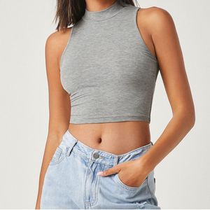 Grey Mock Neck Tank