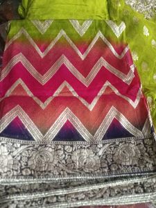Green &amp; Red Salwar Kameez