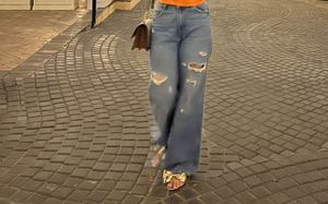 H&amp;M Ripped Straight Jeans
