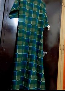 Green Check Print Long Shrug For 36 Bust