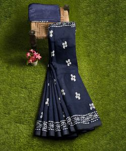 Elegant Blue Printed Saree