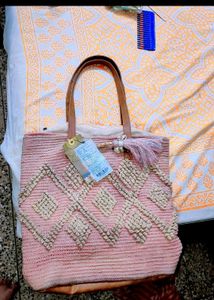 Anouk Pink Aesthetic Desi Tote Side Bag