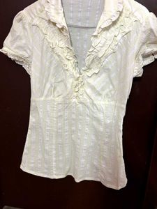 Ruffled Short Sleeve Top