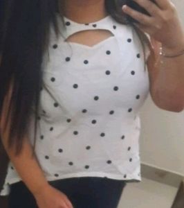 White Dotted Top