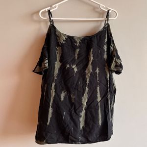 Tie Dye Cold Shoulder Top