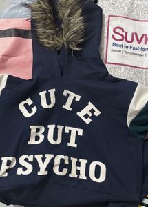 Crop Cute But Psycho Hoodie
