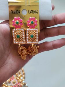 Long Necklace With Earrings- New, Not Used.