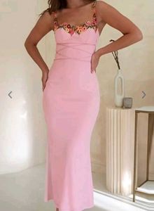 Floral Neck Stylecast Pink Dress
