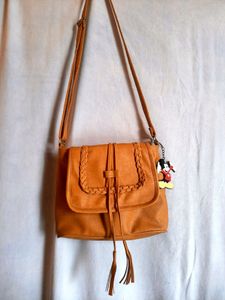 Sling Bag With Mickey Keychain