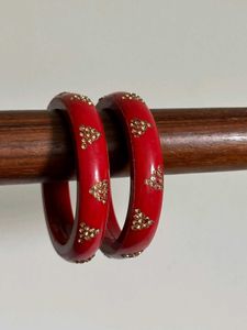 Beaded Red Bangles