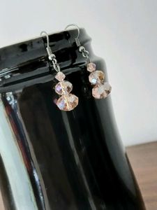 Lovely Pink Beads Necklace With Earrings