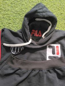 Fila Black Graphic Hoodie XXL Size