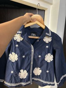 Zara Embroidered Crop Top