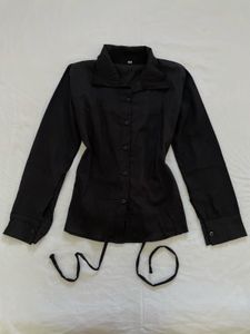 Black Corset Back Shirt