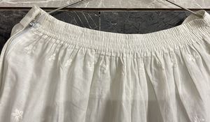 White Embroidered Pants