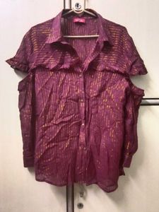Stylish Maroon Blouse Glitter