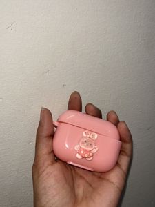 Cute Peach Dip AirPod Pro Case With Beads Charm