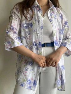 Floral Print Oversized Shirt