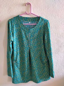 Stylish Teal Patterned Top for Girls / Women