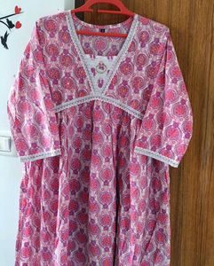 Pink Printed Kurta Set