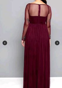 Elegant Maroon Embellished Dress