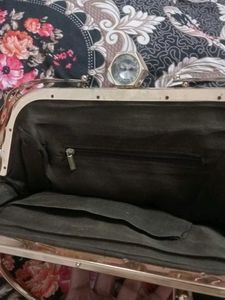 Vintage Metallic Flower Purse
