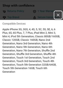 Apple Adaptor 5v=1A 5watts Charger