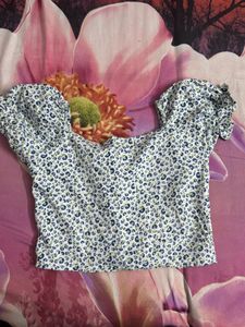 Mango Floral Summer Crop Top