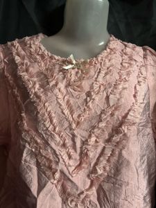 Pink Ruffled Short Sleeve Top