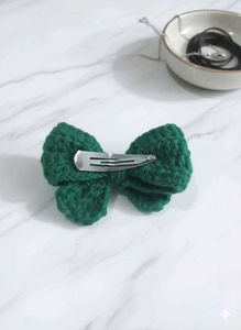 Handmade Crochet Hair Bow Clip 2 pcs