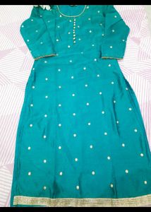 Teal Embroidered Kurta Set