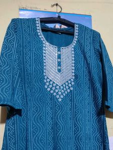 Elegant Teal Embroidered Kurta