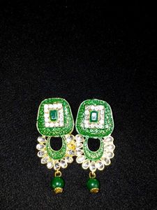 Green & Gold Earrings