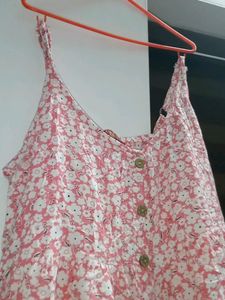 Price Drop😲 Pink And White Sleeveless Dress